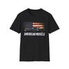Mustang American Muscle Flag Patriotic Car Graphic T-Shirt