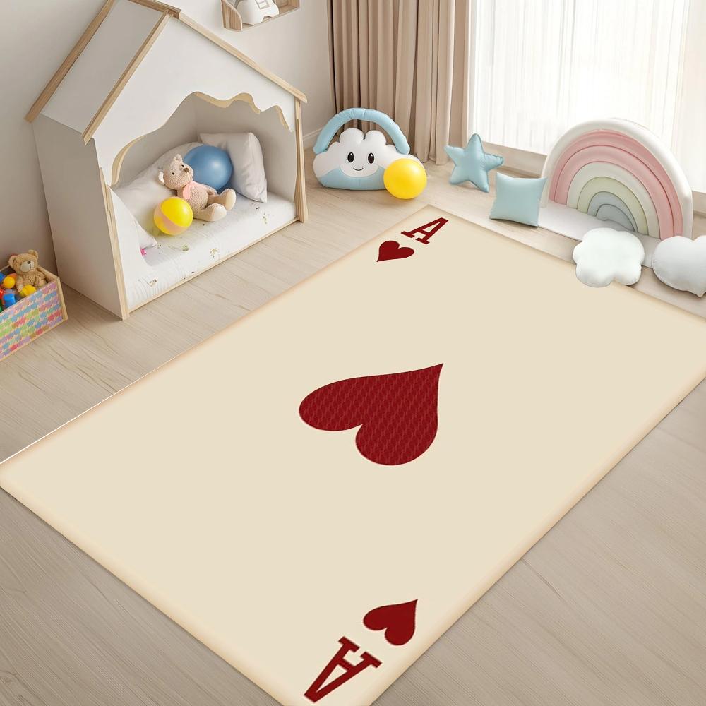 Make Old Poker Card Printed Carpet Personalized Party Decoration Carpet Living Room Bedroom Large Soft and Non Slip Rug