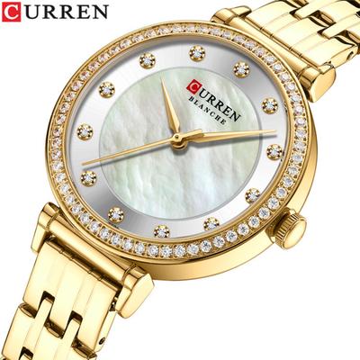 Neue Top-Uhren, Rhineal Diamond Lady Uhren, wasserdichte, modische Flimmeruhr mit Stahlgürtel
