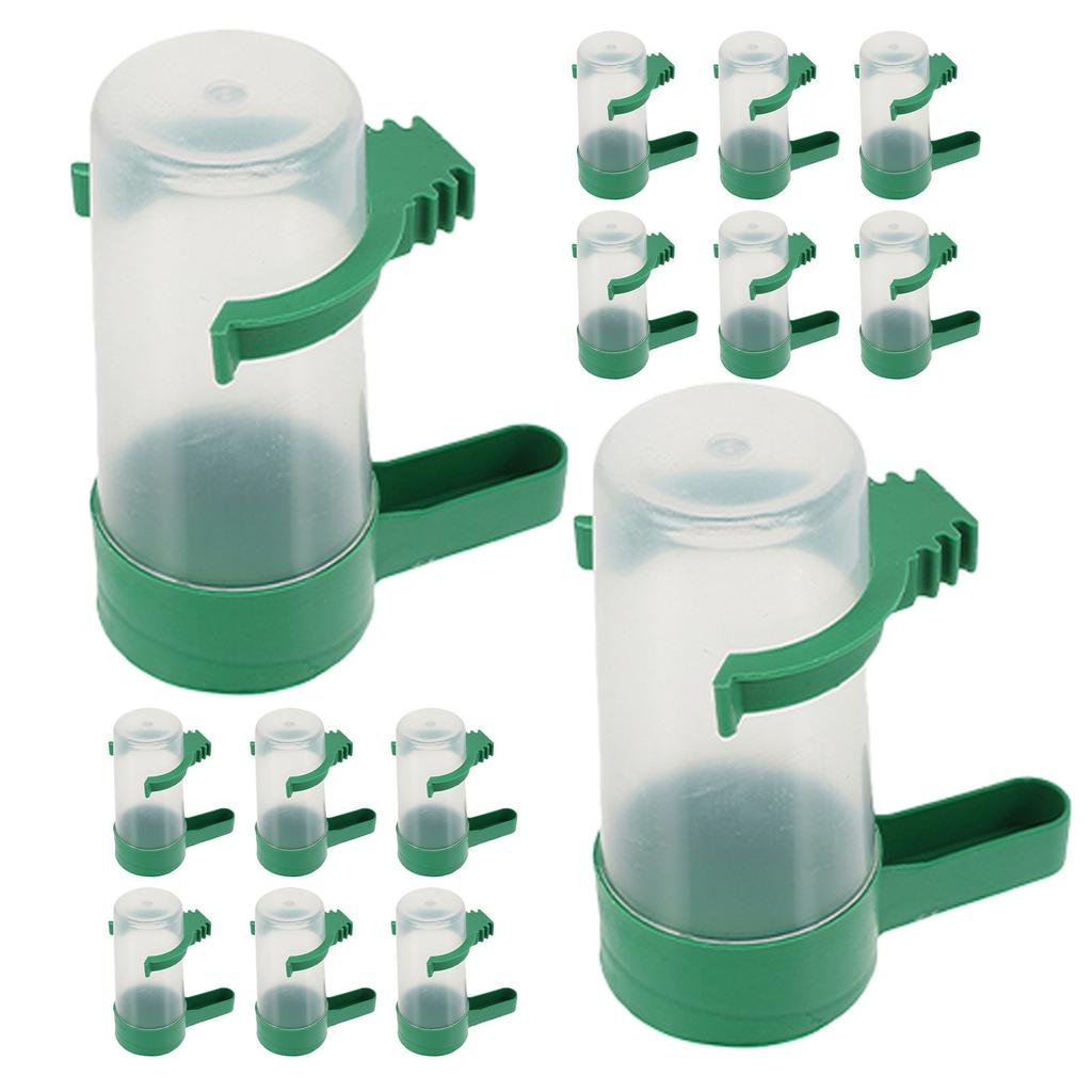 16Pcs Automatic Bird Cage Plastic Water Drinker Cups Spillproof Small Bird Feeder Parakeet Budgie Cockatiel Watering Device
