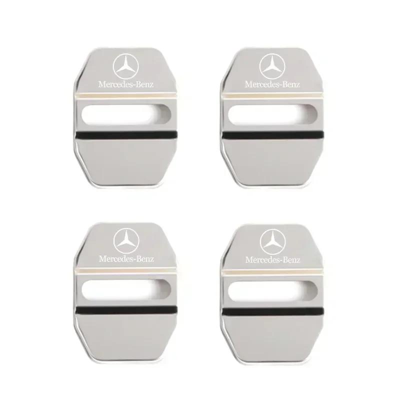 4Pcs Car Styling Car Door Lock Covers stikcer Case for Mercedes Benz New B/C/E Class A Class C200L GLC GLK CLA GLA Accessories