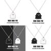Black And White Ghost Necklace Halloween Gift Alloy Pendant Cartoon Style Regular Chain