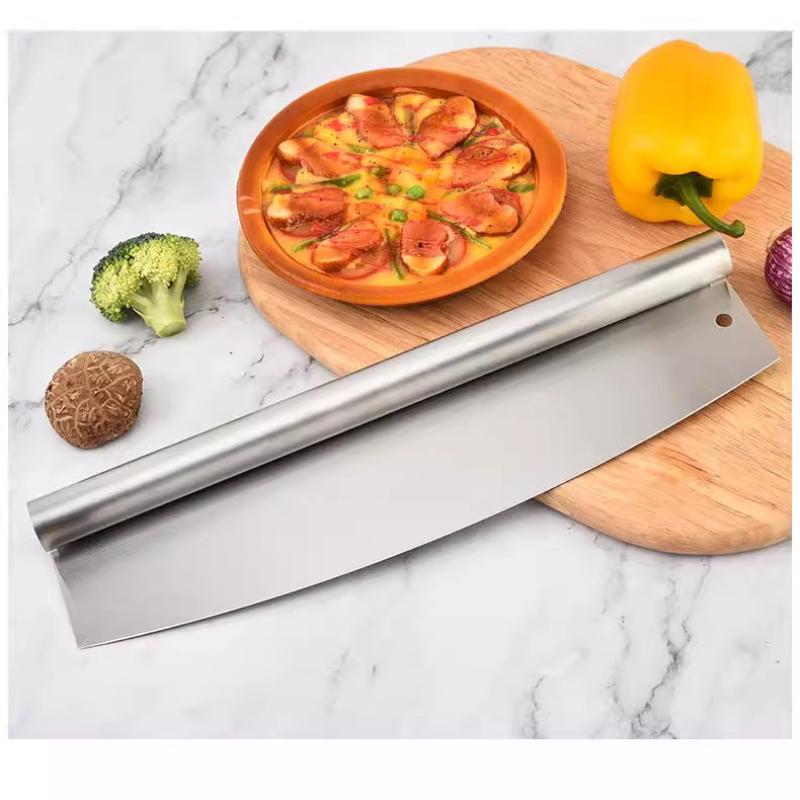 Versatile Pizza Tool Kit with 12 Inch Aluminum Spatula, Detachable Wooden Handle and Half-Moon Slicer  for Pizza Cake Transfer