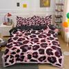 Pink Leopard Print Bedding Set Animal Skin Leopard Duvet Cover Pillowcase  For Girly Teens Women Bedroom Decor