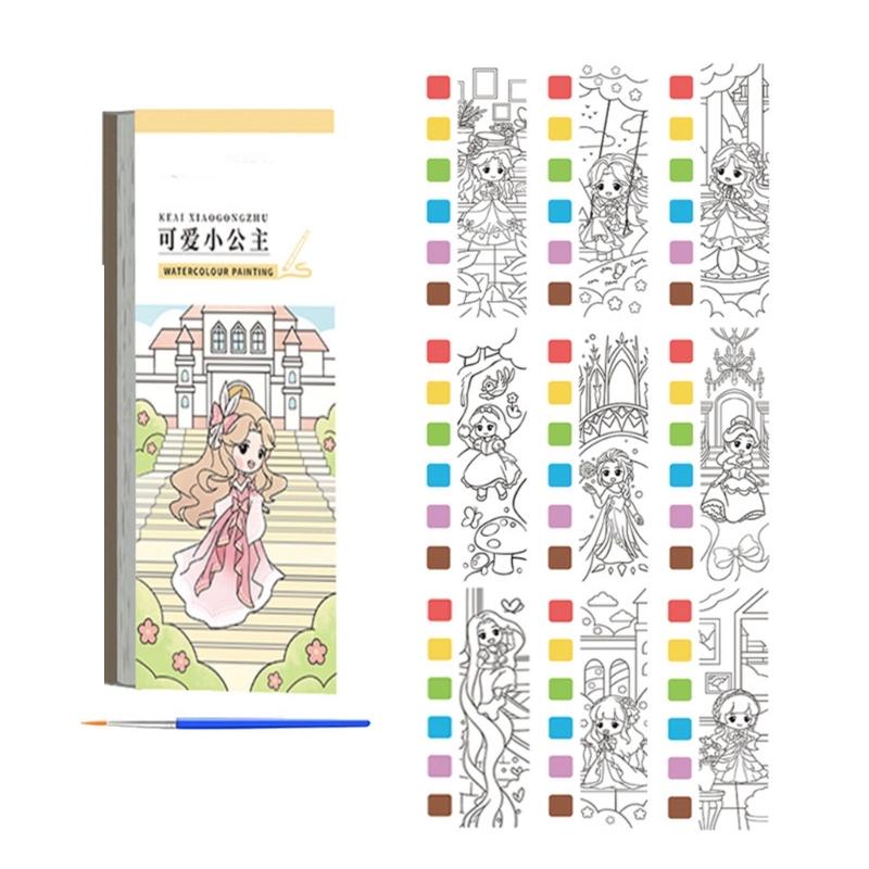 Kids Watercolor Art Sketching Book with Built in Paint and Art Brush For Childrens Beginner Artists Travel Drawing