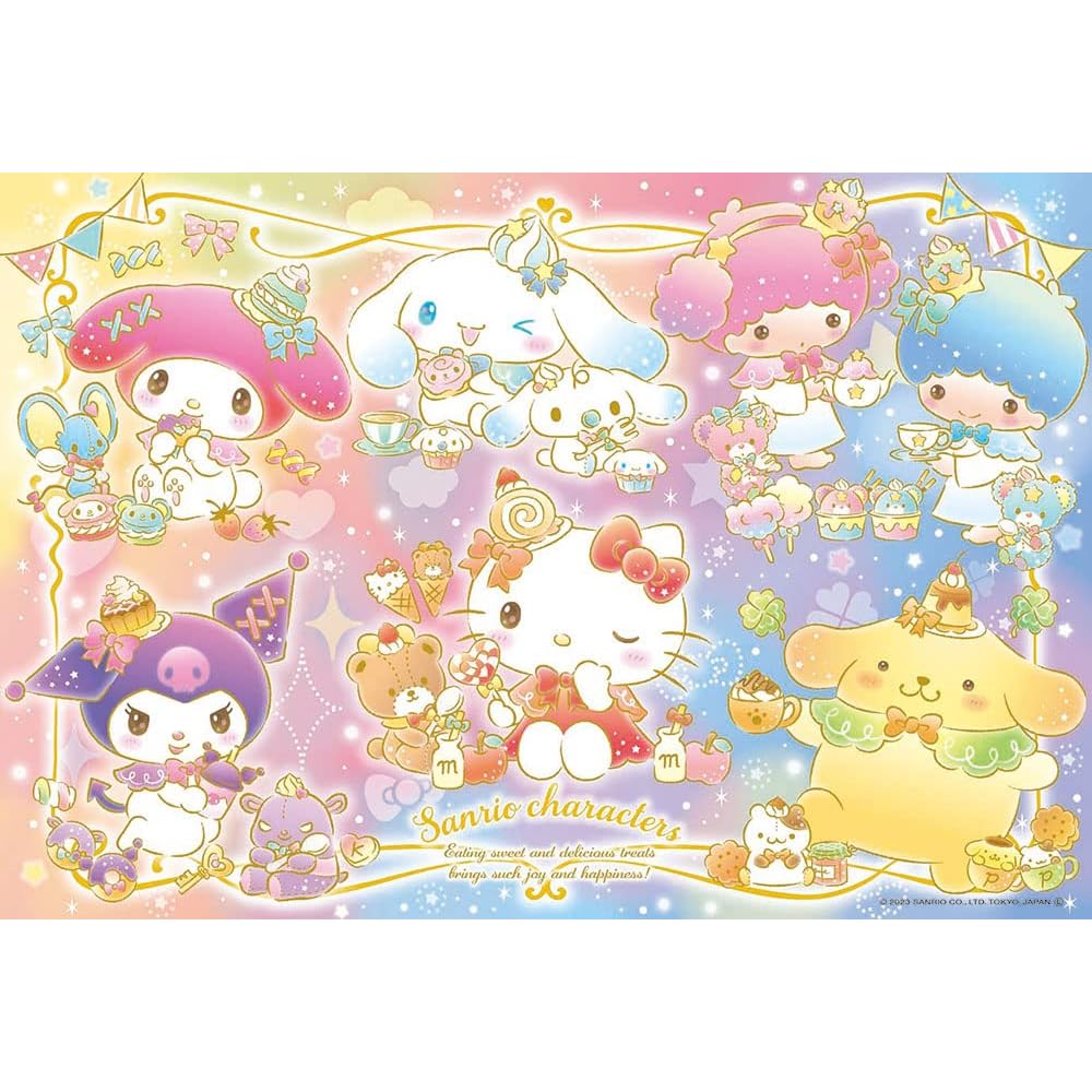 Beverly Sanrio Characters 150 Large Jigsaw Puzzle Glittery Snack Time 26x38 cm