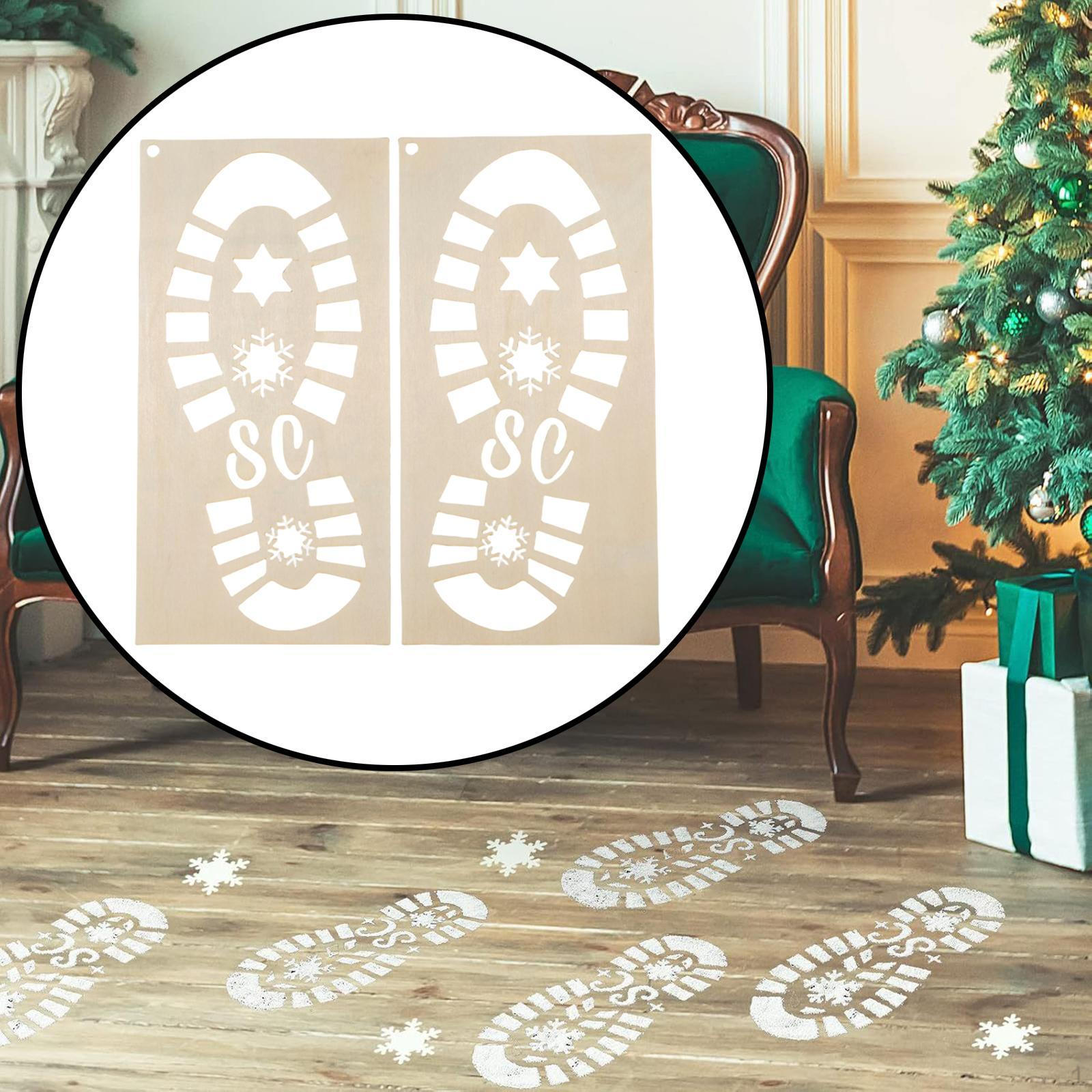 

Рождественский трафарет для рисования Санта-Клауса, креативные полые ботинки Snowflake and Star