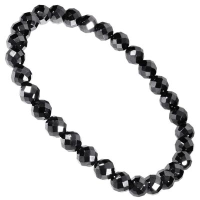 6mm Natural Black Spinel Cut Bracelet Length Approximately S August Birthstone Natural Stone Power Stone Small [Shinjuku Ginnokura] 16.5cm (Women's