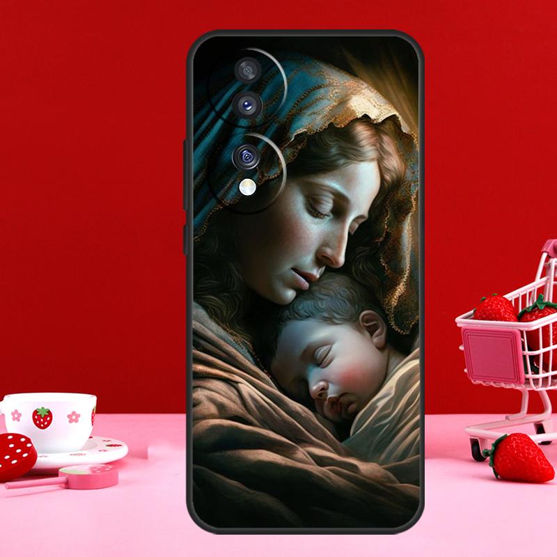 מריה הבתולה וישו לכבוד מארז ל-Honor Magic 6 Pro 5 Lite 50 70 90 עבור Honor X8a X9a X7 X8 X9 X6a X7a X8b X9b כיסוי