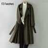 Fanzhen Women's 2024 A/W 100% Wool Mid-Length Overcoat