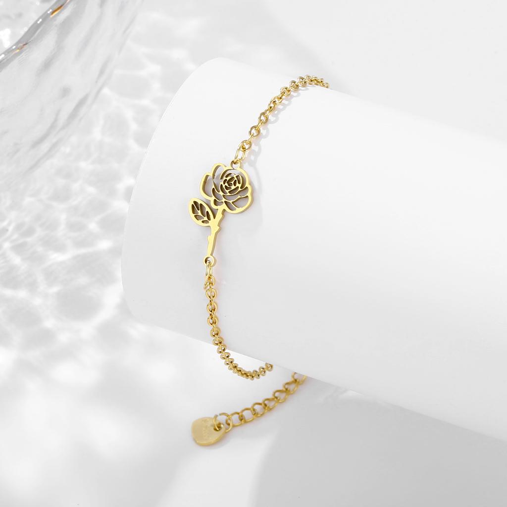 December Birth Flower Bracelet Birthstone Floral Jewelry Personalized Gift