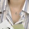 Concave Droplet Shaped Necklace, Box Chain, Smooth Pendant, Elegant and Versatile, Trendy