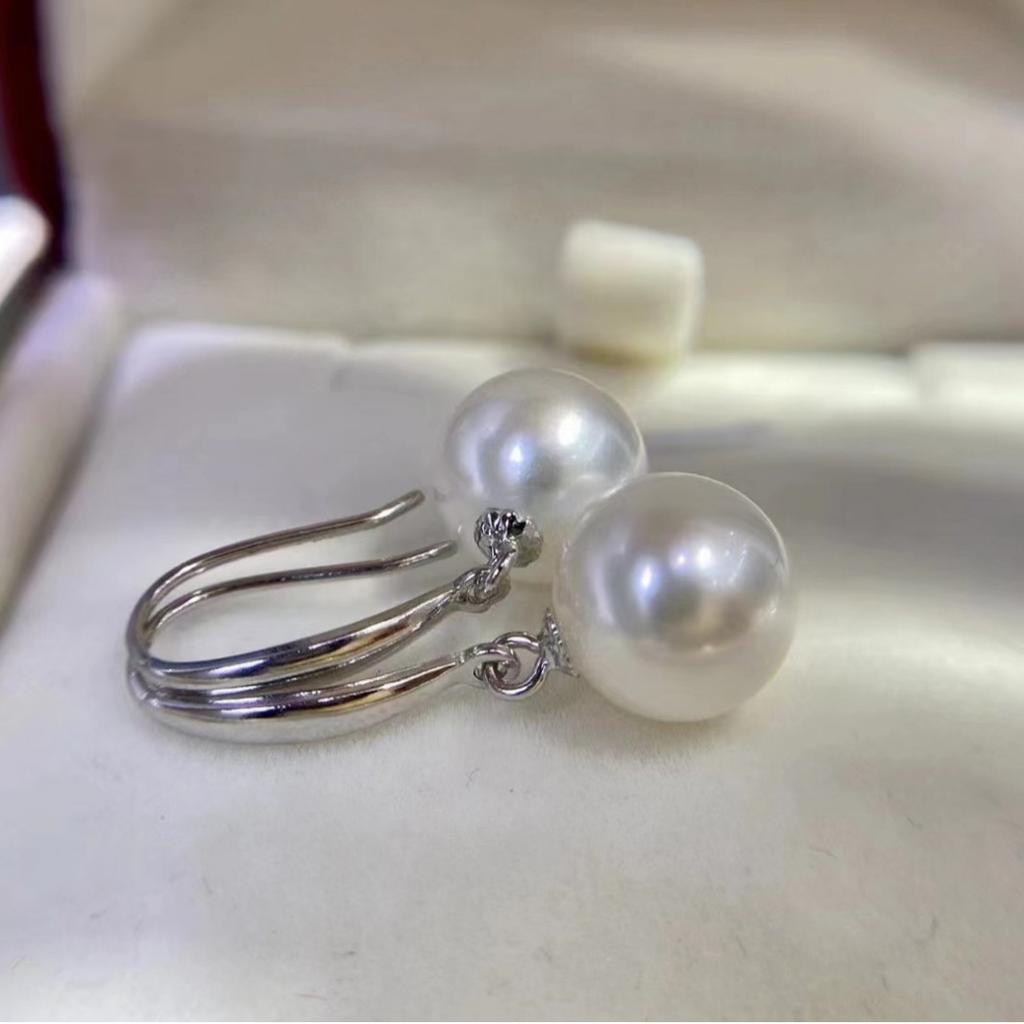 Freshwater Pearl Earrings Classic Versatile Ear Hook Round Edison Pearl Temperament Simple Pearl Earrings