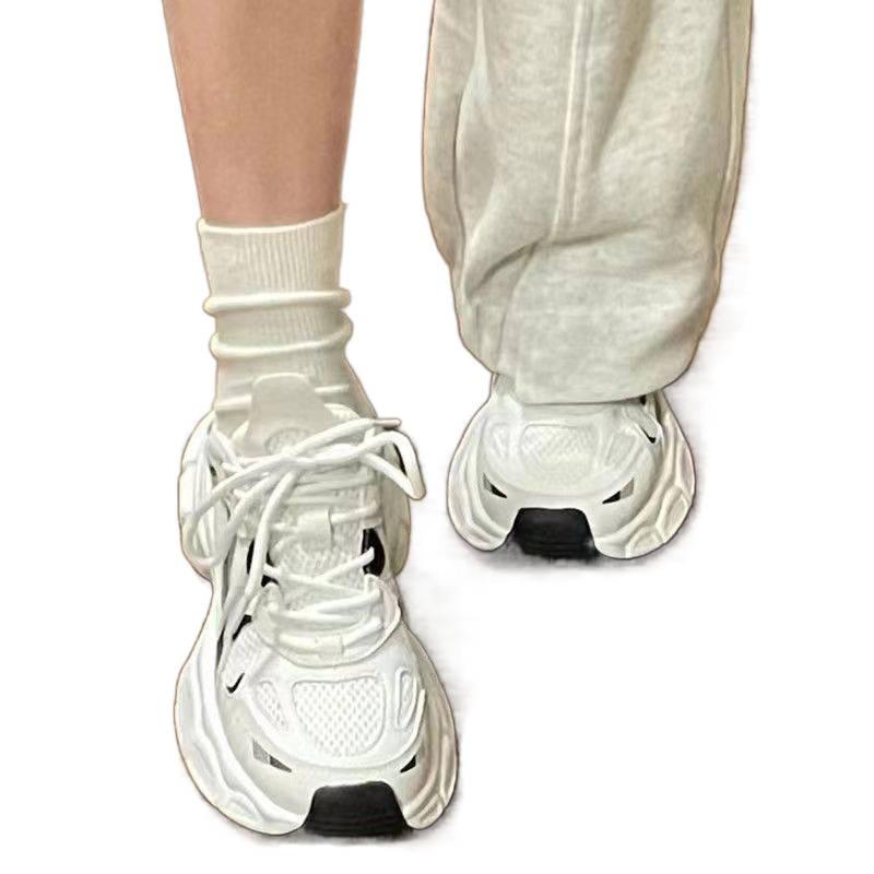 Korean Women's Summer 2025 Mesh Breathable Dad Sneakers - Trendy, Thick-Soled Casual Sports Shoes