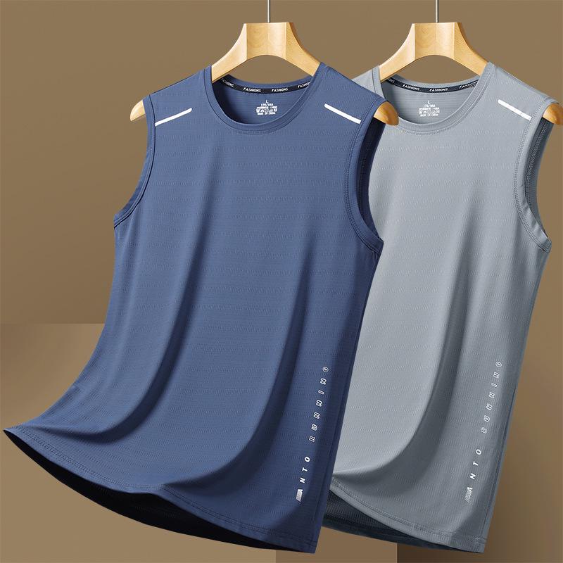 Men's Quick-Dry Sports Vest & Loose Summer T-Shirt - Plus Size, Ice Silk, Sleeveless & Short Sleeve Options