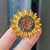 Original Sunflower Brooch With Diamonds Plant Flower Brooch Fashion Alloy High-End Jewelry