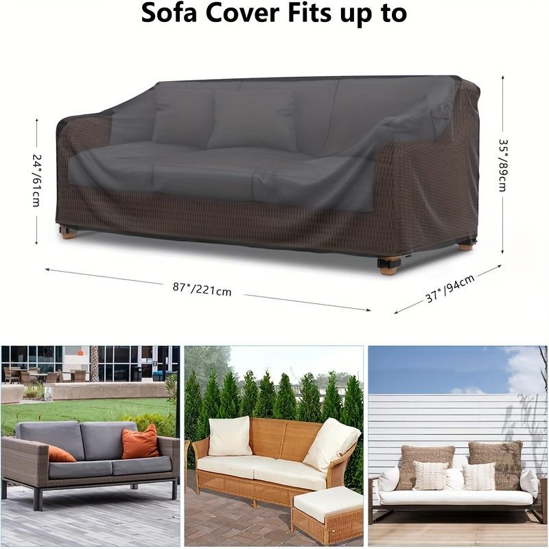 Patio Sofa Cover, Suitable for Sofas Seating 2 To 3 People, Designed Specifically for Outdoor Furniture, with Ventilation Slots and Handles.