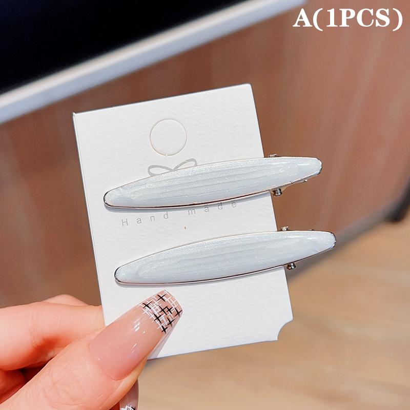 Simple Wave Oval Pink Seamless Hair Clip Women Acetate Sheet Bangs Clip Hair Duckbill Clip Hairpins Hair Styling Tool Gift