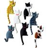 Cute Multifunction Cat Magnetic Refrigerator Sticker Fridge Magnet Hanging Hook 2 in 1 Gray cat/Black white cat/Yellow striped cat/Gray Yellow
