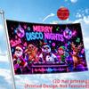 2D Flat, 1pc Santa Snowman Gingerbread Elf Reindeer Disco Party Neon 2D Flat Print Festival Design, Single-Sided, Two Hanging Rings, Outdoor Yard Deco