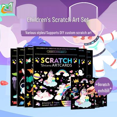 Colorful Scratch Art Set: Cartoon DIY Doodle & Drawing Book for Kids