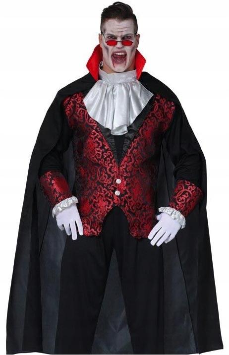 Czarna Długa Peleryna Diabła Wampira Nietoperza Halloween Karnawał 140Cm