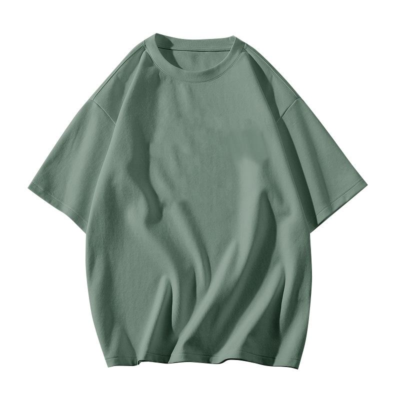 

Летняя футболка большого размера для мужчин и женщин, унисекс, корейская, 210 г, хлопок, короткий рукав, базовая футболка, свободные топы, однотонные футболки в стиле хип-хоп Y2K XS