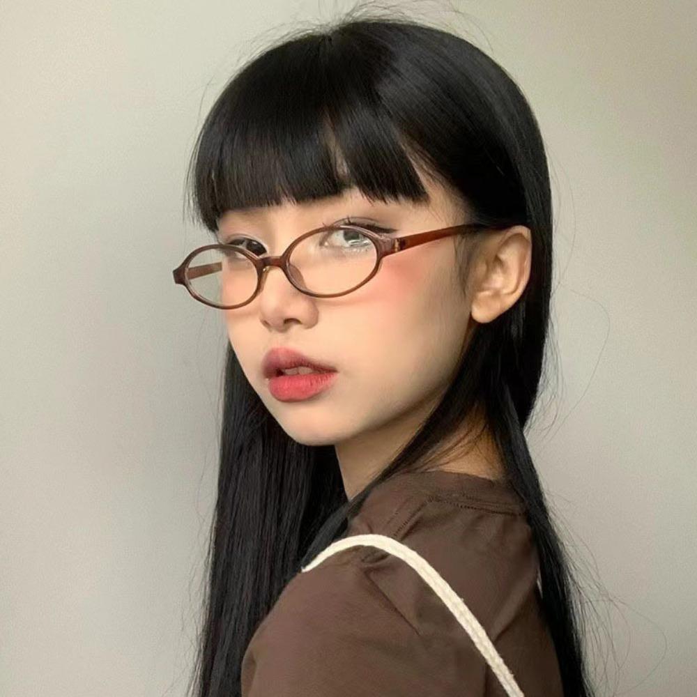 Vintage Y2K Anti Blue-ray Glasses Ins Retro Oval Glasses Lightweight Leopard Print Small Frame Eyewear Women/Men
