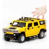 1/24 Hummer H2 slitinové modely aut, odlitky z kovu, hračky, vozidla, vysoká simulace, zvuk, světlo, kolekce, děti, vynikající dárky k narozeninám