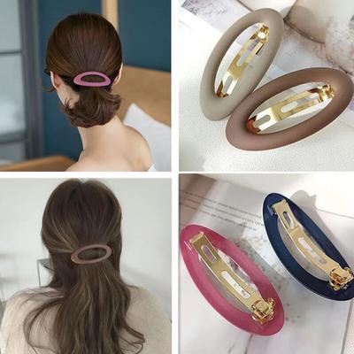 Simple Frosted Oval Spring Clip Color Ponytail Clip Korean Fashion Hairpin Ponytail Holder Hair Barrettes Accessories