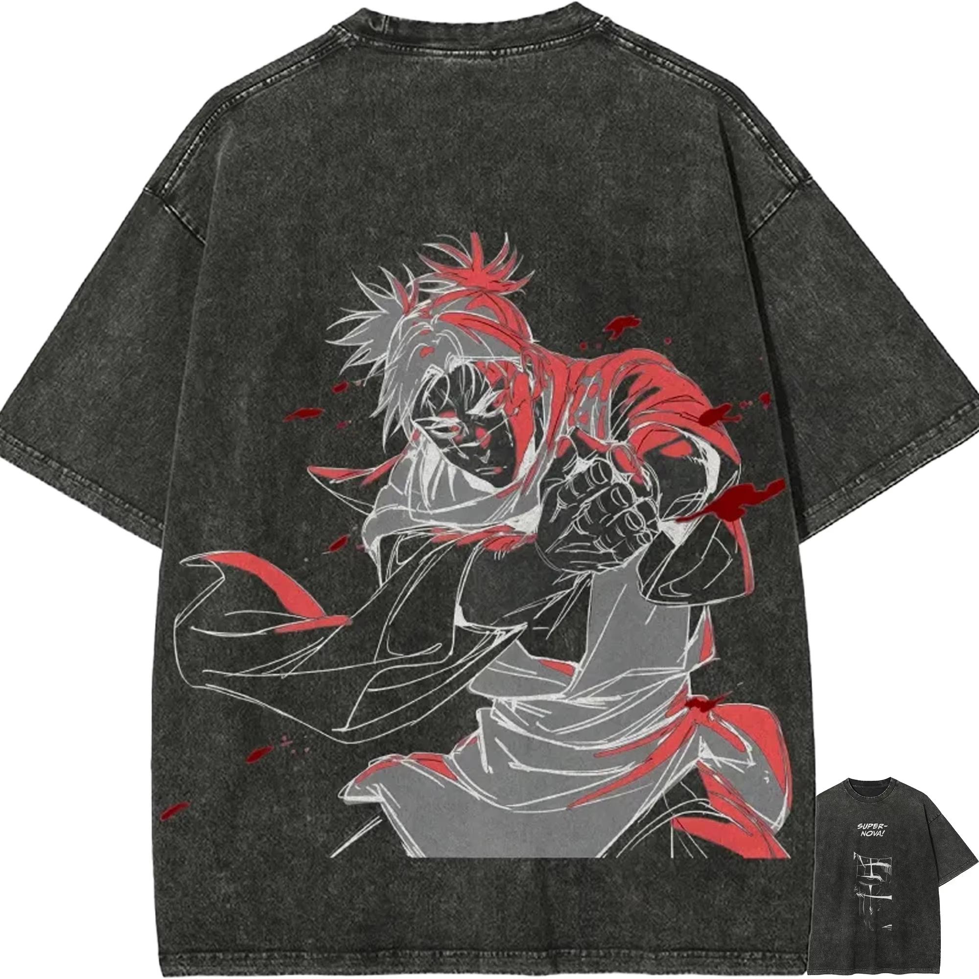 Choso Supernova T Shirt Jujutsu Kaisen Anime Men Vintage Acid Wash Cotton Streetwear Harajuku S