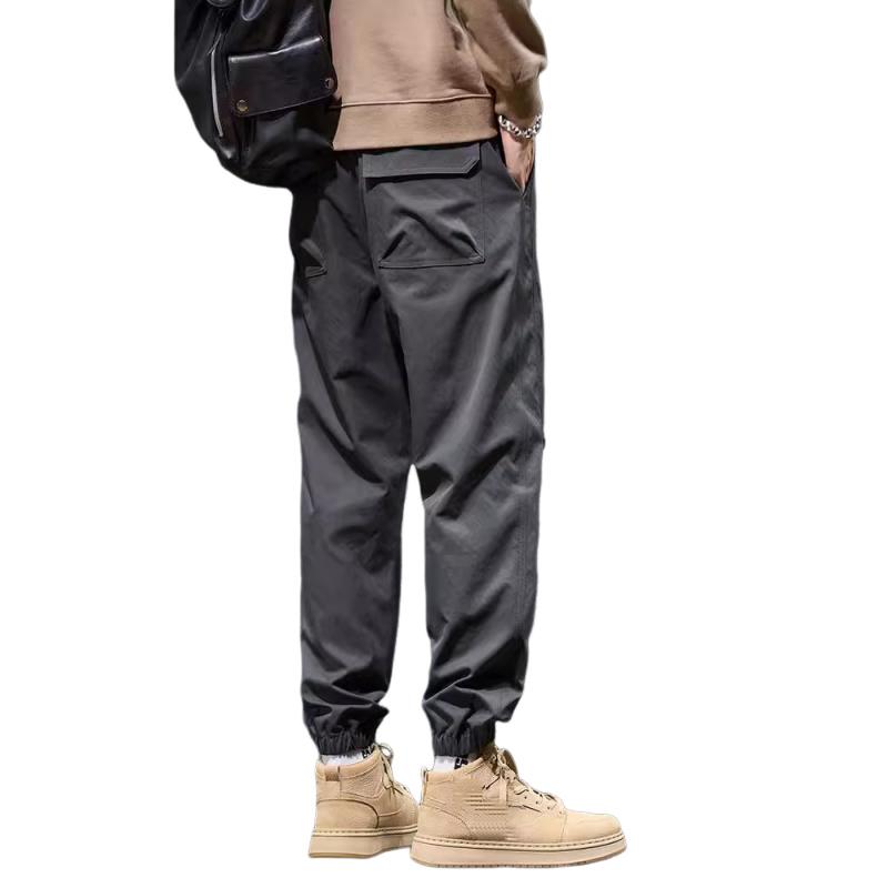 Spring And Autumn New Trendy American Overalls Men's Loose Legged Trousers Solid Color Casual Large Size Sports Pants For Men