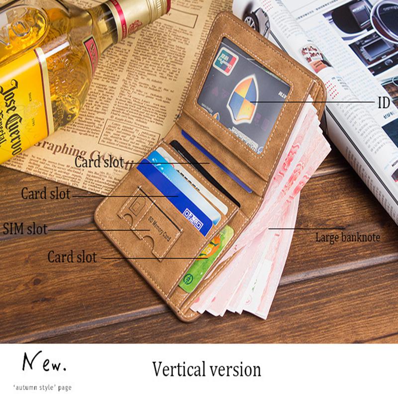 Portfel męski skórzany portfel Slim Hipster skóra bydlęca karta kredytowa/posiadacze ID wkładki portmonetki luksusowy biznes składany portfel