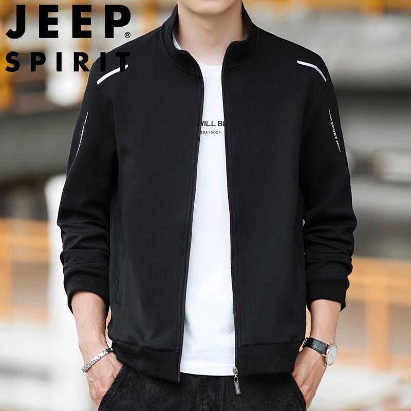 JEEP SPIRIT Men's Spring Autumn Casual Stand Collar Jacket