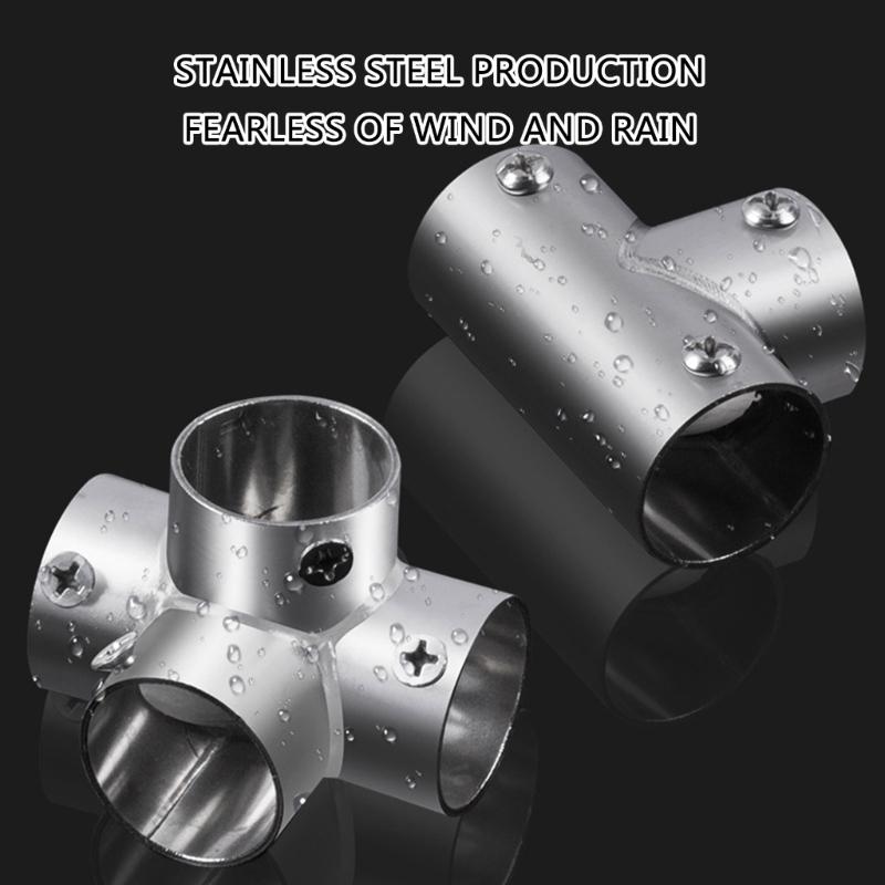 Pack Of 10 Stainless Steel T Pipe Connectors set Handrail T Joint Accessories T Shaped Boats Railing Component Multiple