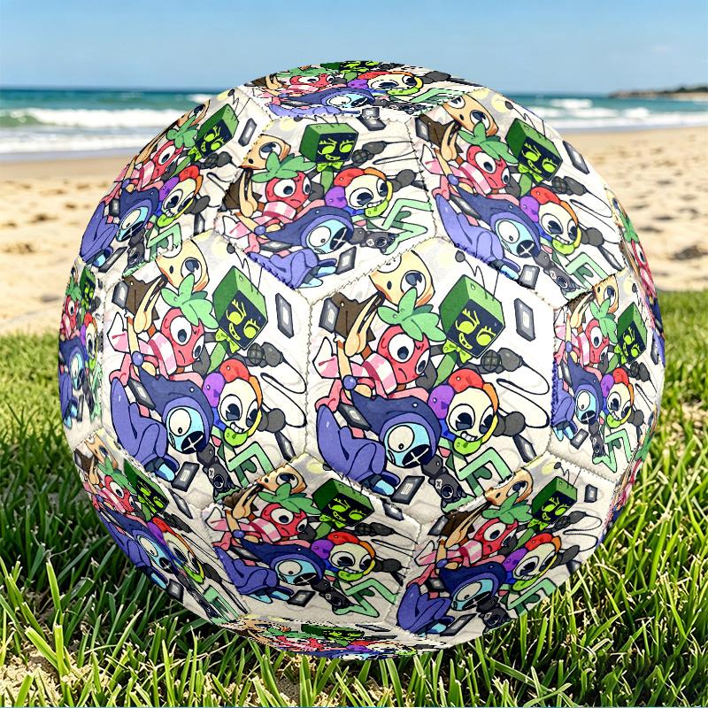 Dandy's World Print Size 5 Soccer Ball, PU Wear Resistant Football for Match Training and Daily Practice, Birthday Gift for Soccer Fans