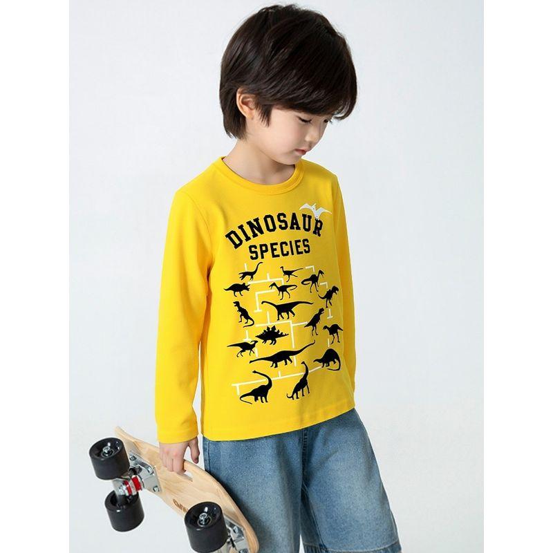 Children's Brand Export Clothing Spring New Arrivals Cartoon Dinosaur Pure Cotton Base Shirt Children's Long-Sleeve T-Shirt for Boys