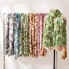 Ins Internet celebrity tropical leaf print long towel cotton and linen texture scarf travel vacation sunshade sunscreen large shawl