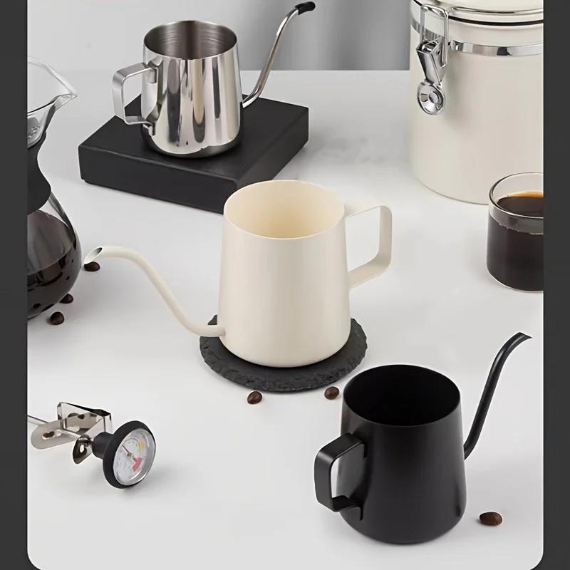 Cafetière verseuse Tasse filtre à oreilles à suspendre Acier inoxydable Bec long Bec fin Ustensiles à café pour la maison Cadeaux