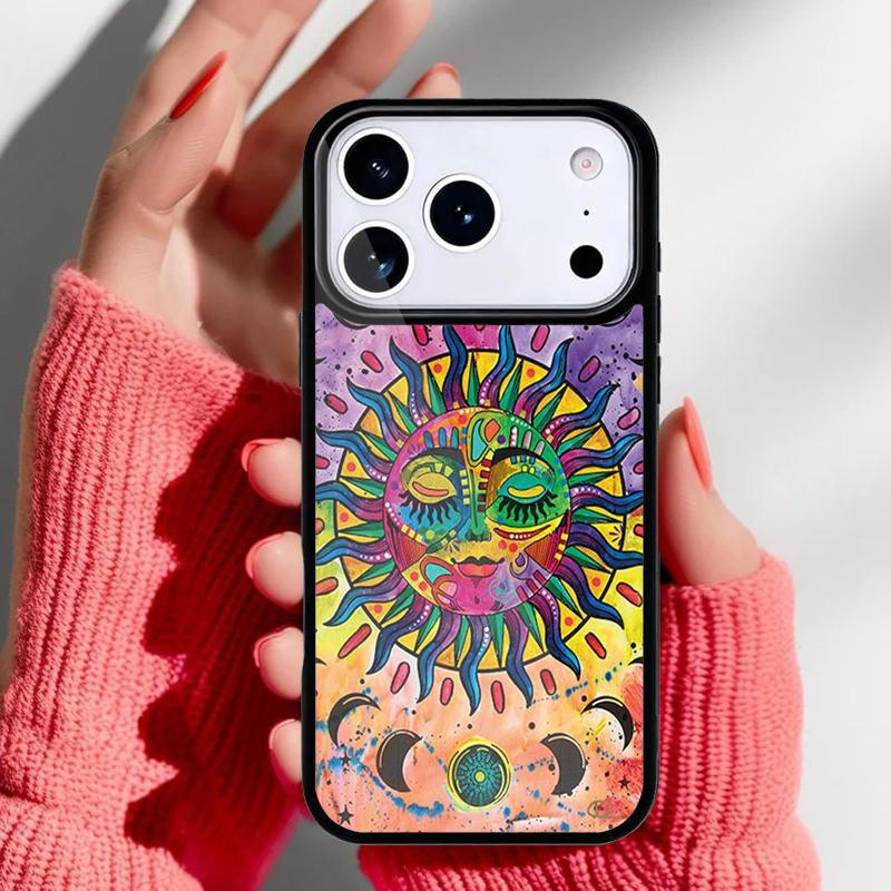Sun And Moon Star Phone Case for iPhone 17 Air 16e 15 14 13 Pro Max Back Cover for 12 11 Pro Coque