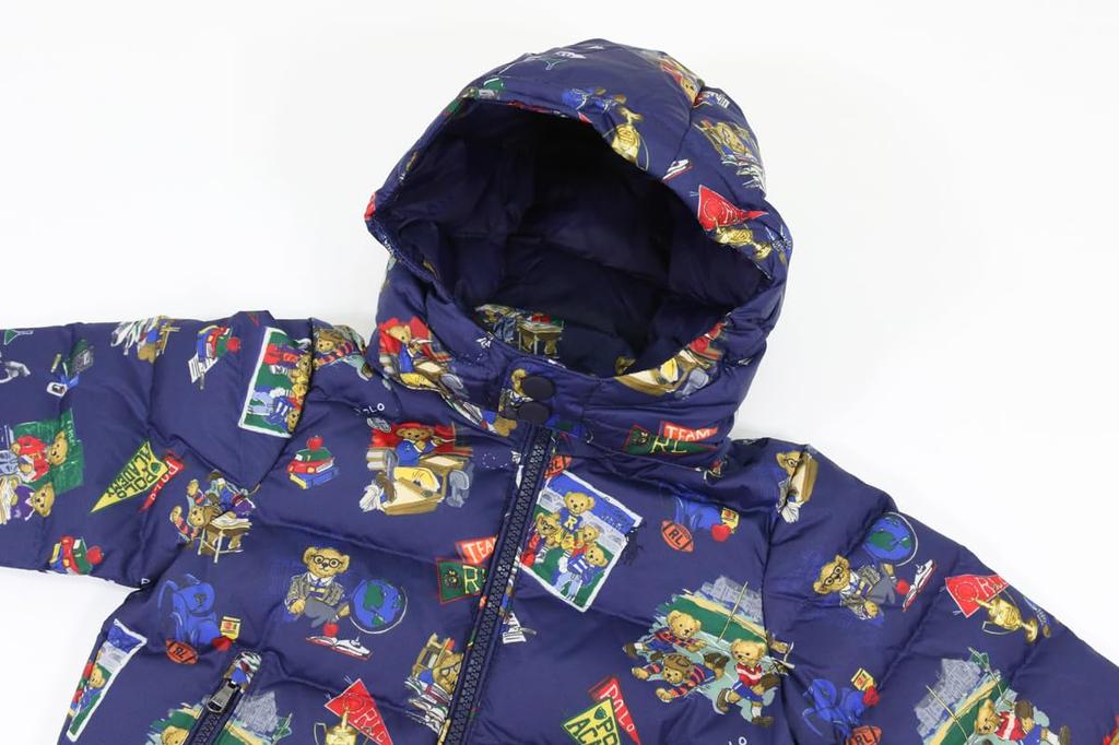 POLO Ralph Lauren Baby Polo Bear Down Size 01010061 Boys' Multi-Print Jacket/Parka, 9M, [Used]