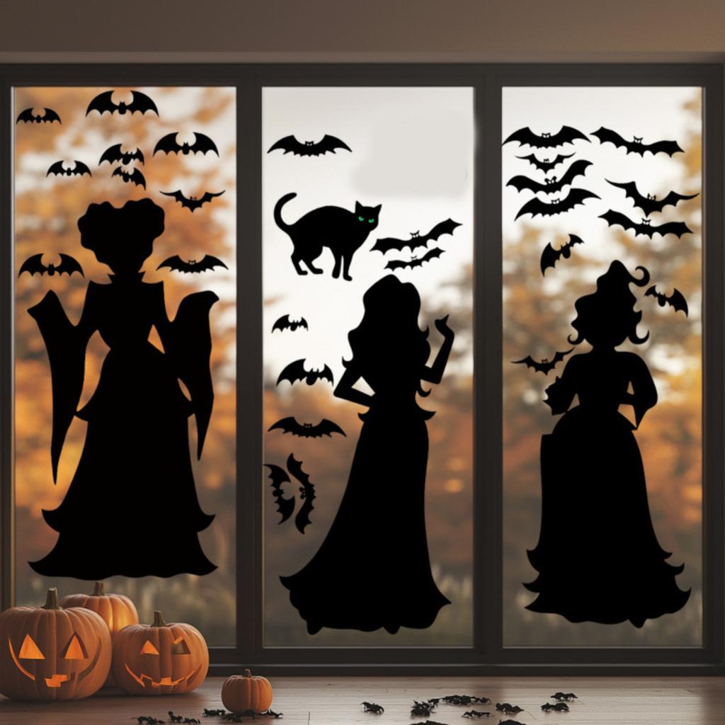 Dark Cartoon Stickers Living Room Home Window Glass Decorative Wall Stickers