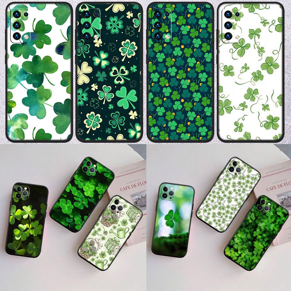 Fresh Clover Full Print Phone Case for iPhone 17 16 15 14 13 12 11 Series Pro Max Plus Double Layer Protection