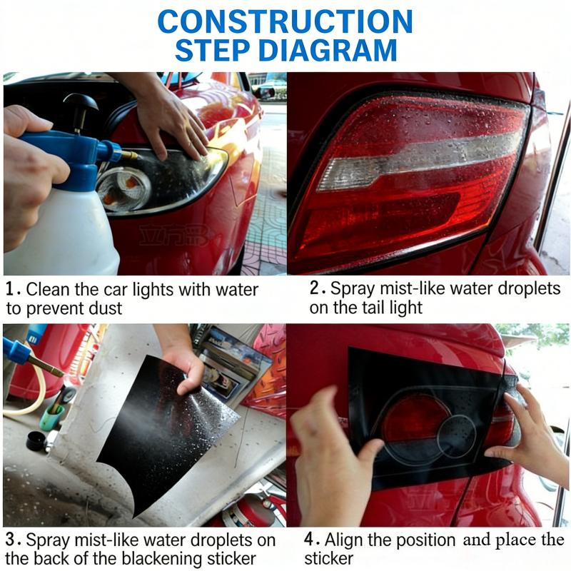 Car Headlight Tint Film Self Adhesive Vinyl Wrap Auto Light Sticker Waterproof 30x100cm Multiple Colors for Motorcycle Car