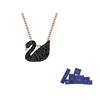 Swarovski Faux Crystal Stone, Rose Gold Tone Plated Necklaces Womens Black