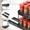 1/2pcs 2 Tier Pull Out Plastic Storage Rack Cabinet Storage Organizer Large Capacity Seasoning Jar Holder Under Sink Organizer