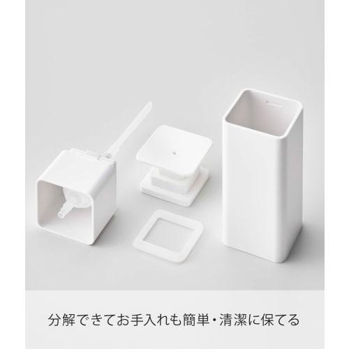 Yamazaki One-Hand Dispenser, White, Approx. W5.5 x D5.5 x H18.5cm, Tower Design, Detergent, Lotion, and Alcohol Compatible, Easy to Clean, Product Num