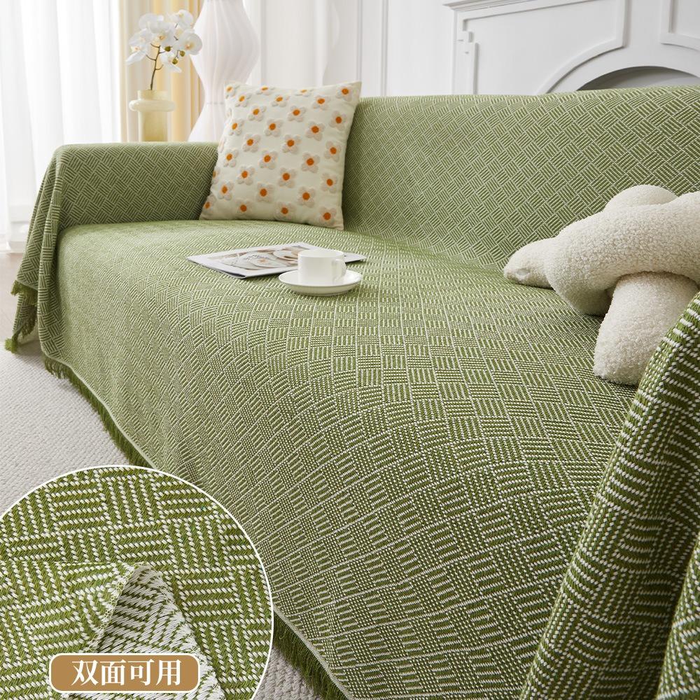 Cream Style Sofa Cover Full Coverage Universal All Season Couch Blanket for Picnic Camping