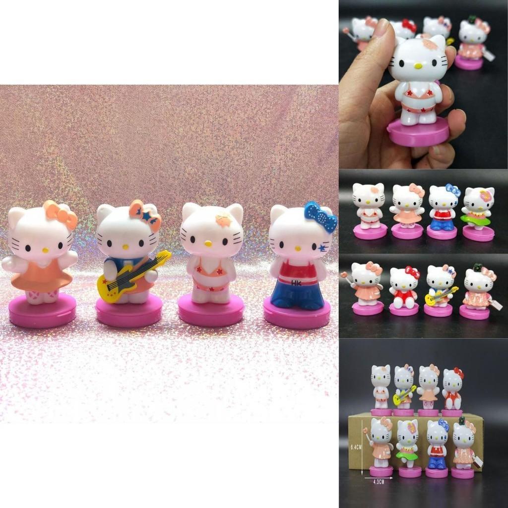 Hello Kitty Mini Figures Set Eight Piece Cute Cartoon Kt Miniatures Cake Toppers Gift