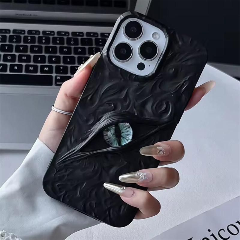 Cool 3D Evil Eyes Phone Case For iPhone 17 Air 16 15 14 13 12 11 Pro Max Plus Frosted Electroplated Shockproof Soft TPU Cover